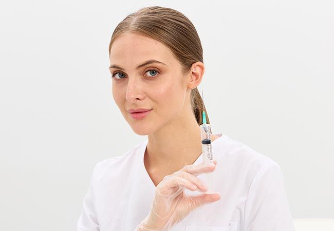 Косметолог делает инъекцию